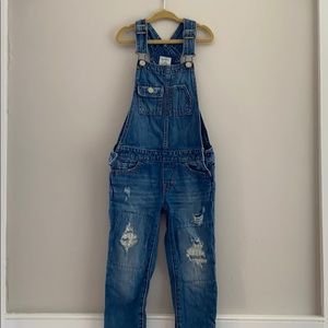 Distressed Gap Kids XS denim overalls